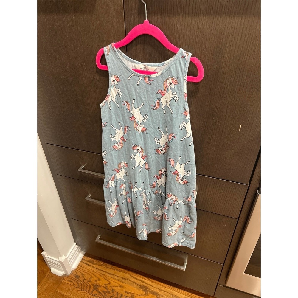 H&M sleeveless cotton jersey dress with a unicorn pattern Girls‎ 8-10